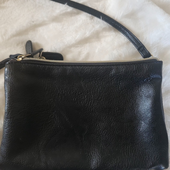 Black small leather purses with multiple compartments  . - Picture 1 of 11